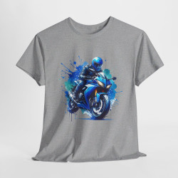 Tee shirt Moto Bleue - Design Imprimé pour homme et femme t shirt motard