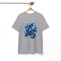 Tee shirt Moto Bleue - Design Imprimé pour homme et femme t shirt motard