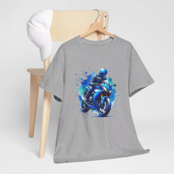 Tee shirt Moto Bleue - Design Imprimé pour homme et femme t shirt motard