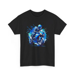 Tee shirt Moto Bleue - Design Imprimé pour homme et femme t shirt motard