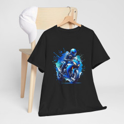 Tee shirt Moto Bleue - Design Imprimé pour homme et femme t shirt motard