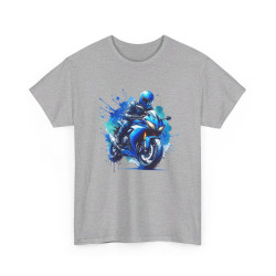 Tee shirt Moto Bleue - Design Imprimé pour homme et femme t shirt motard