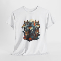 T shirt Loup Motif loups coloré cadeau loup tee shirt Homme/Femme