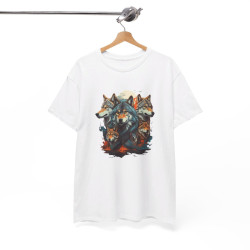 T shirt Loup Motif loups coloré cadeau loup tee shirt Homme/Femme