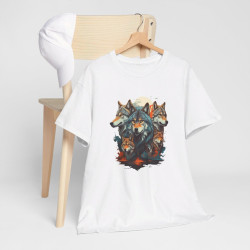 T shirt Loup Motif loups coloré cadeau loup tee shirt Homme/Femme