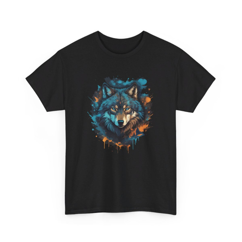 T shirt Loup Motif loup Coloré cadeau tee shirt design homme ou femme
