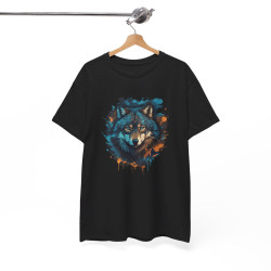 T shirt Loup Motif loup Coloré cadeau tee shirt design homme ou femme