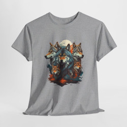 T shirt Loup Motif loups coloré cadeau loup tee shirt Homme/Femme