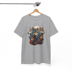 T shirt Loup Motif loups coloré cadeau loup tee shirt Homme/Femme