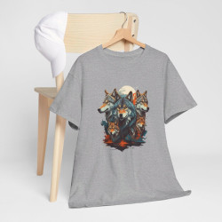 T shirt Loup Motif loups coloré cadeau loup tee shirt Homme/Femme