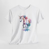 T shirt Licorne Colorée animal design graphique tee shirt pour femme