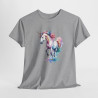 T shirt Licorne Colorée animal design graphique tee shirt pour femme