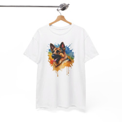 T shirt animal Berger Allemand Coloré - Design Unique idée cadeau tee shirt pour homme et femme