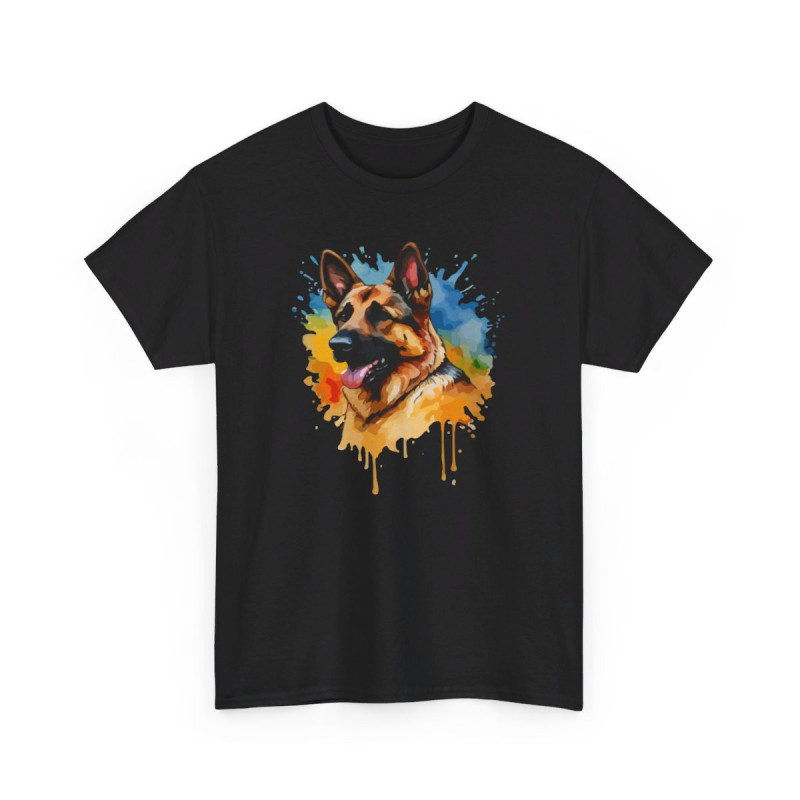 T shirt animal Berger Allemand Coloré - Design Unique idée cadeau tee shirt pour homme et femme