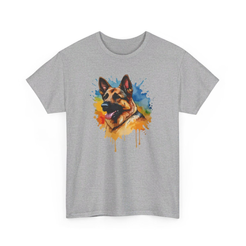 T shirt animal Berger Allemand Coloré - Design Unique idée cadeau tee shirt pour homme et femme