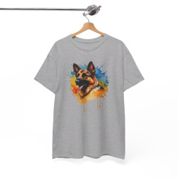 T shirt animal Berger Allemand Coloré - Design Unique idée cadeau tee shirt pour homme et femme