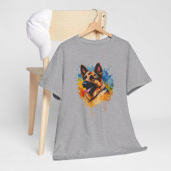T shirt animal Berger Allemand Coloré - Design Unique idée cadeau tee shirt pour homme et femme