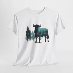 T shirt  Taureau Animal Puissant - Design Nature- Idée cadeau tee shirt Pour Homme et Femme