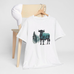 T shirt  Taureau Animal Puissant - Design Nature- Idée cadeau tee shirt Pour Homme et Femme