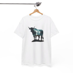 Tee shirt  Taureau Animal Puissant - Design Nature- Idée cadeau t shirt Pour Homme et Femme