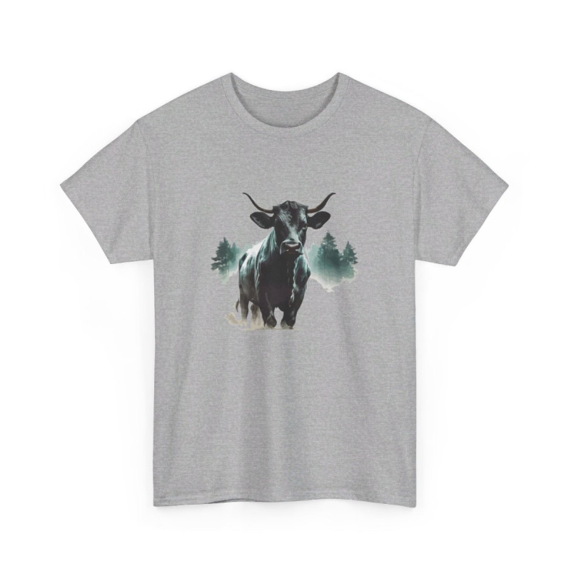 Tee shirt  Taureau Animal  - Design Nature- Idée cadeau t shirt Pour Homme et Femme