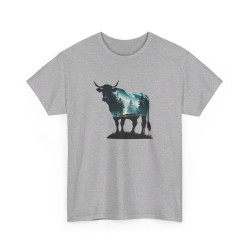 Tee shirt  Taureau Animal Puissant - Design Nature- Idée cadeau t shirt Pour Homme et Femme