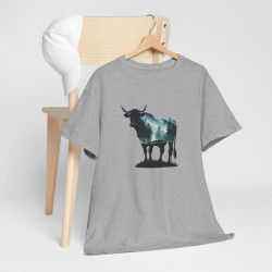 Tee shirt  Taureau Animal Puissant - Design Nature- Idée cadeau t shirt Pour Homme et Femme