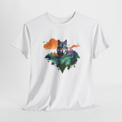 Tee shirt Animal Loup sauvage design puissant idée cadeau t shirt pour homme et femme