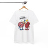 T shirt Blanc avec Design Cerveau et Cœur - idée cadeau Humour Idiot ! pour Homme et Femme