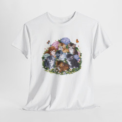 T shirt Chaton design fleur pour homme et femme