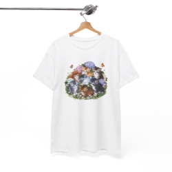 T shirt Chaton design fleur pour homme et femme