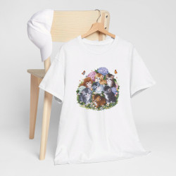 T shirt Chaton design fleur pour homme et femme
