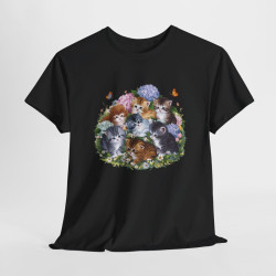 T shirt Chaton design fleur pour homme et femme