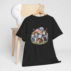 T shirt Chaton design fleur pour homme et femme
