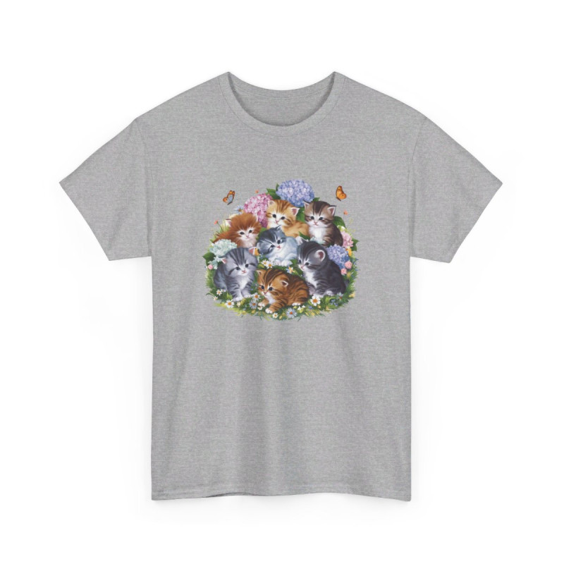 T shirt Chaton design fleur pour homme et femme