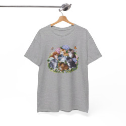 T shirt Chaton design fleur pour homme et femme