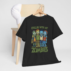 T-shirt Chillin with My Zombies - Design Halloween pour Homme et Femme
