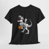 T-shirt Squelette sur Dinosaure avec Sac de Bonbons - Halloween, Homme et Femme