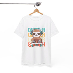 T-shirt Gamer avec Design Paresseux idée cadeau gaming - Pour Homme et Femme