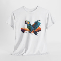 T-shirt avec Design de Perroquet - Style Coloré et Tropical, Pour Homme et Femme
