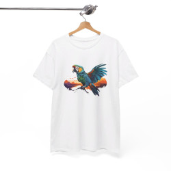 T-shirt avec Design de Perroquet - Style Coloré et Tropical, Pour Homme et Femme