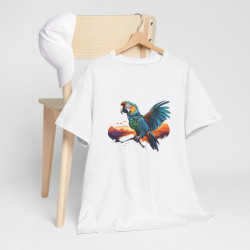 T-shirt avec Design de Perroquet - Style Coloré et Tropical, Pour Homme et Femme