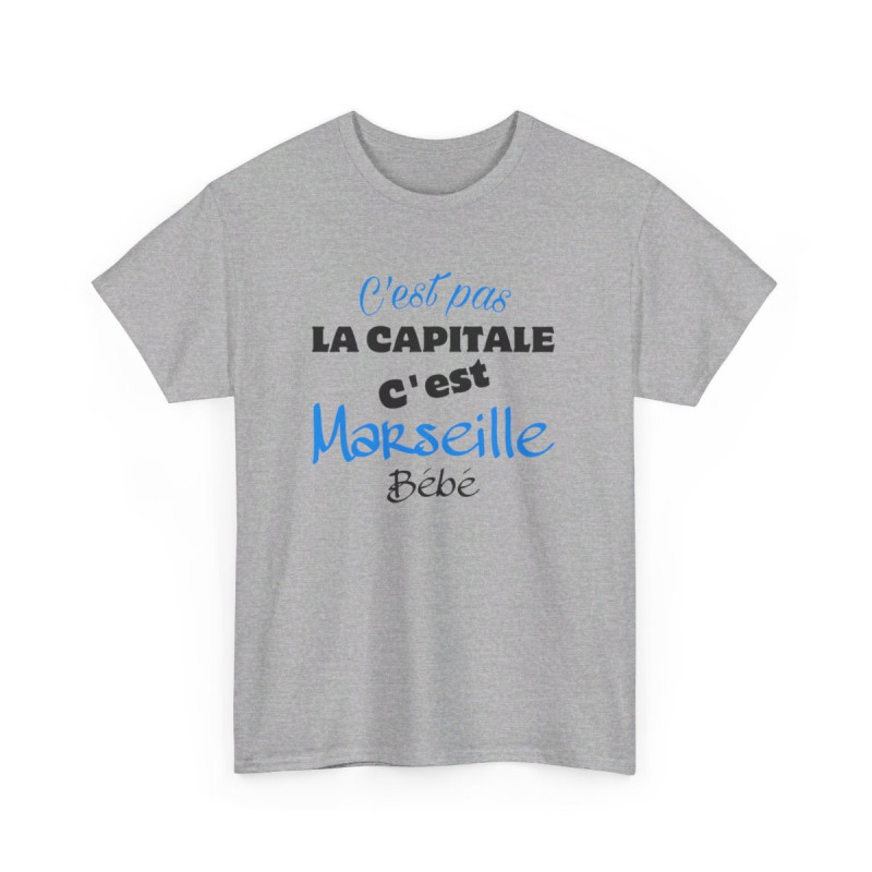 Tee shirt humour C'est pas la capitale c'est Marseille bébé idée cadeau pour Homme et Femme T shirt