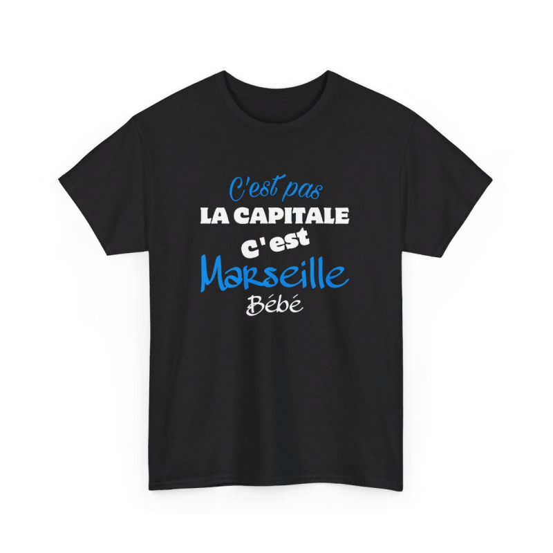 Tee shirt humour C'est pas la capitale c'est Marseille bébé idée cadeau pour Homme et Femme