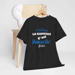 Tee shirt humour C'est pas la capitale c'est Marseille bébé idée cadeau pour Homme et Femme
