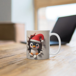 Mug de Noël avec Pingouin Festif – Cadeau Idéal pour Enfants et Adultes