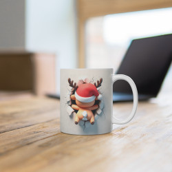 Mug de Noël avec Renne  Chapeau de Noël – Cadeau Festif pour Enfants et Adultes