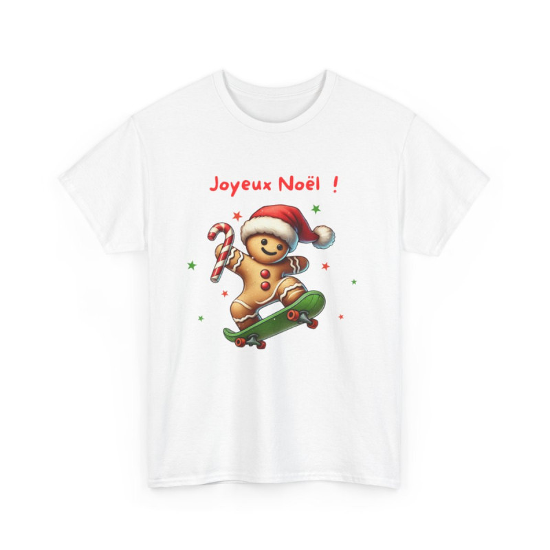 Tee Shirt Joyeux Noël avec Pain d'Épice en Skate – Pour Homme et Femme