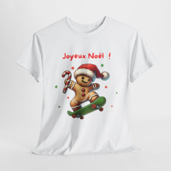 Tee Shirt Joyeux Noël avec Pain d'Épice en Skate – Pour Homme et Femme