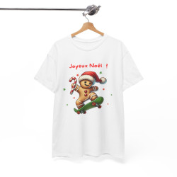 Tee Shirt Joyeux Noël avec Pain d'Épice en Skate – Pour Homme et Femme